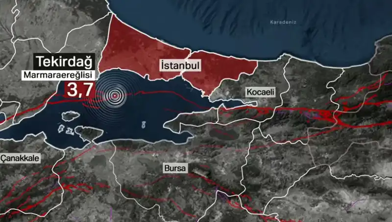 Marmara Denizi’nde Şok Gelişme: 3,7 Büyüklüğünde Deprem Gerçekleşti!